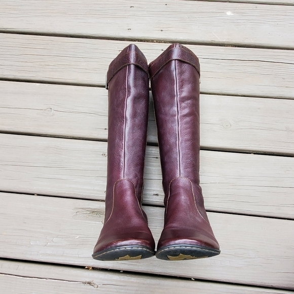 Born Dark Chocolate Brown Leather Boho Western Equestrian Riding Tall Boots 7.5 - Picture 5 of 9